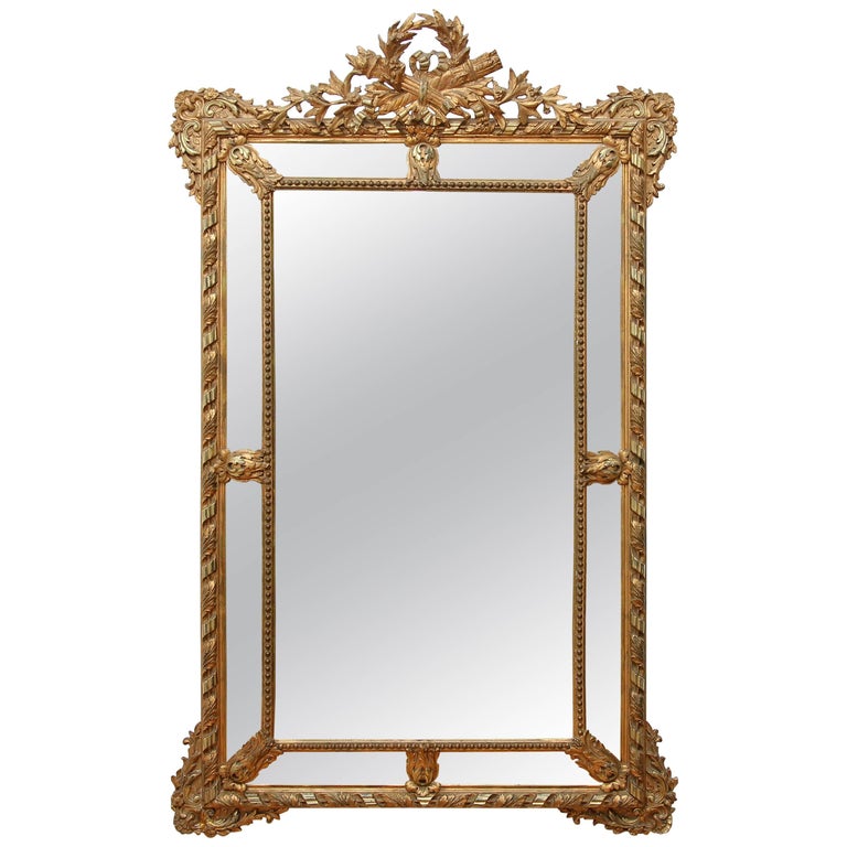 Large Neoclassical Gilt Mirror, French, 19th Century For Sale at 1stDibs