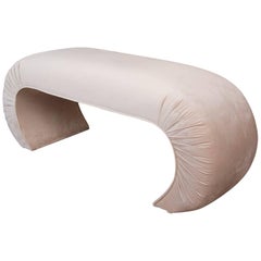 Velvet Upholstered Waterfall Bench