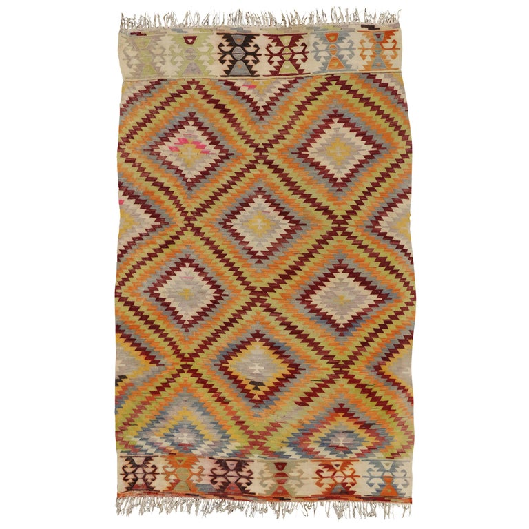 Vintage Turkish Kilim Rug with Southwestern Desert Style at 1stDibs