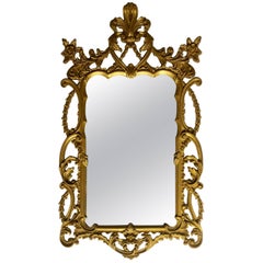 Italian Rococo Giltwood Style Draped Wall Mirror