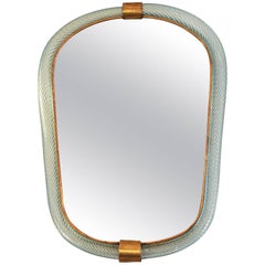 1950s Barovier e Toso Pale Blue Mirror