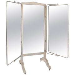 French, 1930s Free-Standing Triple Mirror