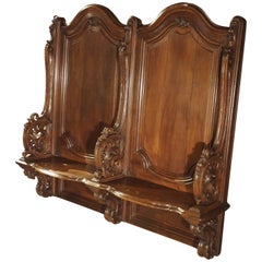 Antique 19th Century Sculpted Oak Stall from a Private Chapel in Liege, Belgium