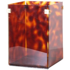 Resin Waste Basket with Brass Detail, circa 1970