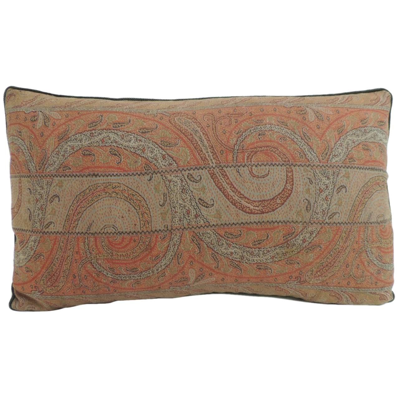 Antique Kashmir Paisley Lumbar Decorative Pillow