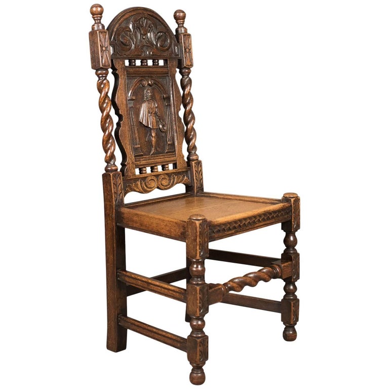 Antique ChairForm Victorian Oak Hall Tree at 1stdibs