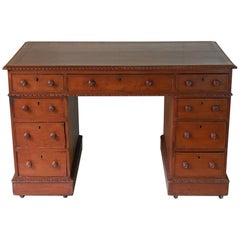 Georgian Style Mahogany Partners Desk with Leather Top, circa 1900