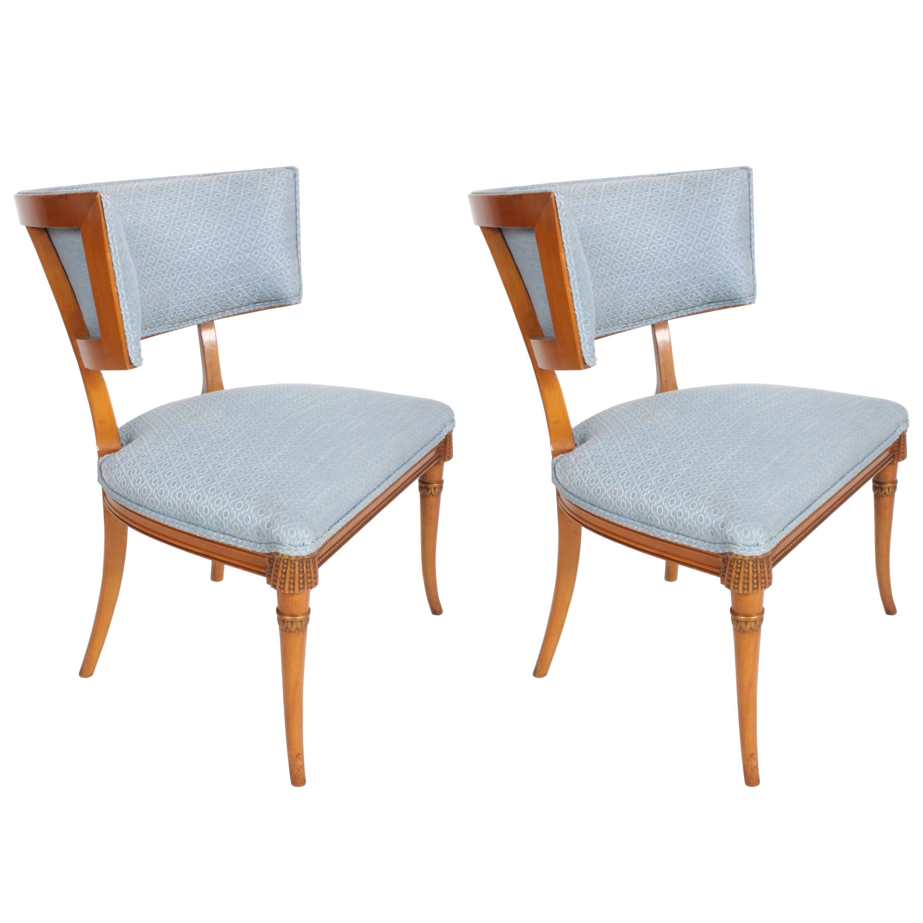 Pair of Hollywood Regency Klismos Chairs by Grosfeld House