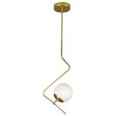 Contemporary Brass and Glass "Ziggy" Pendant Lights by Blueprint Lighting, 2017
