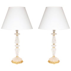 A Pair of New Rock Crystal Table Lamps