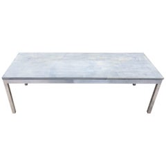 Slate Coffee Table with Aluminum Base
