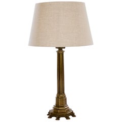 George IV Gilt Brass Column Lamp
