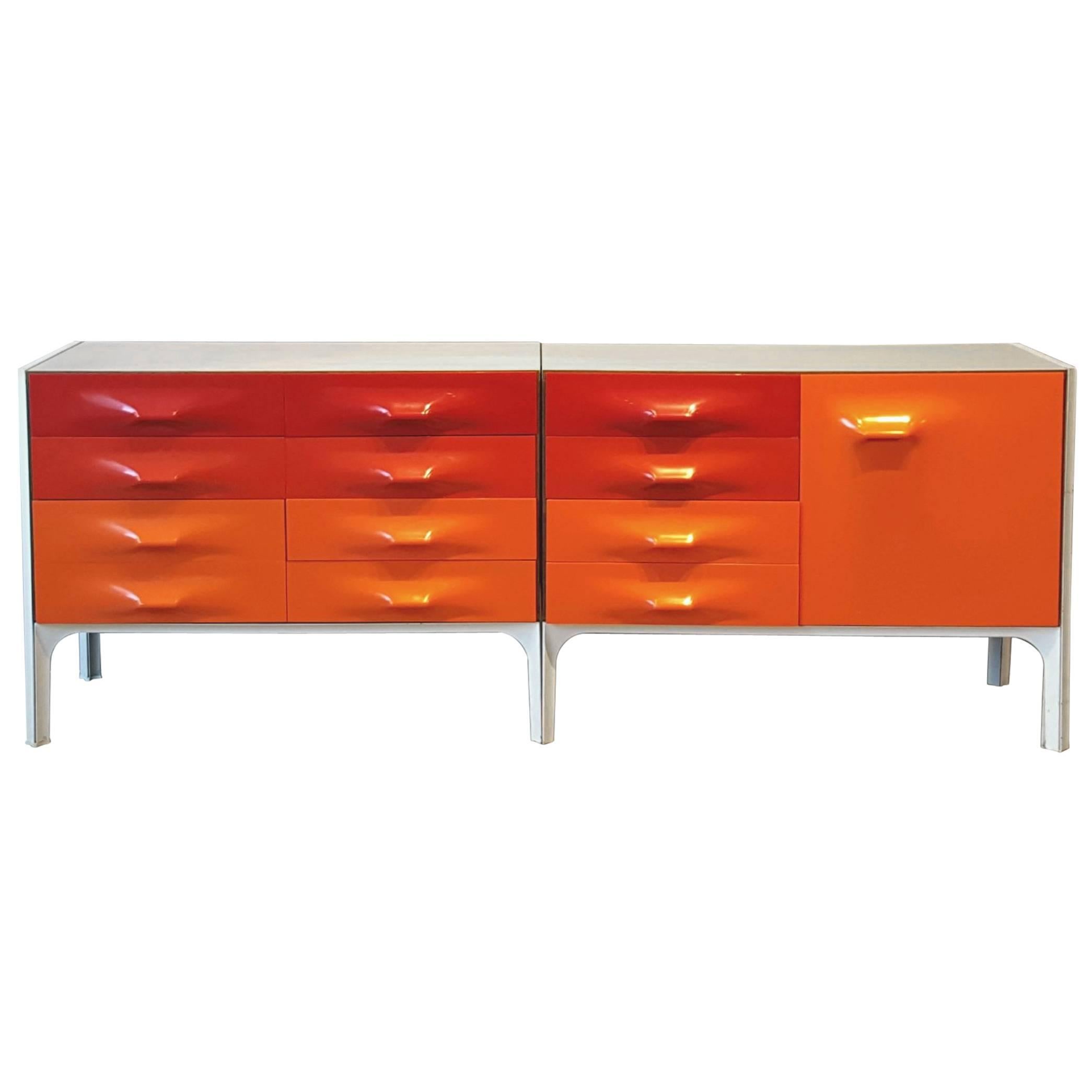 Space Age Raymond Loewy DF-2000 Credenza for Doubinsky Frères, France, Rare