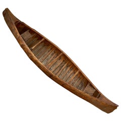 Model Antique Birch Canoe with Slat Rush Seats