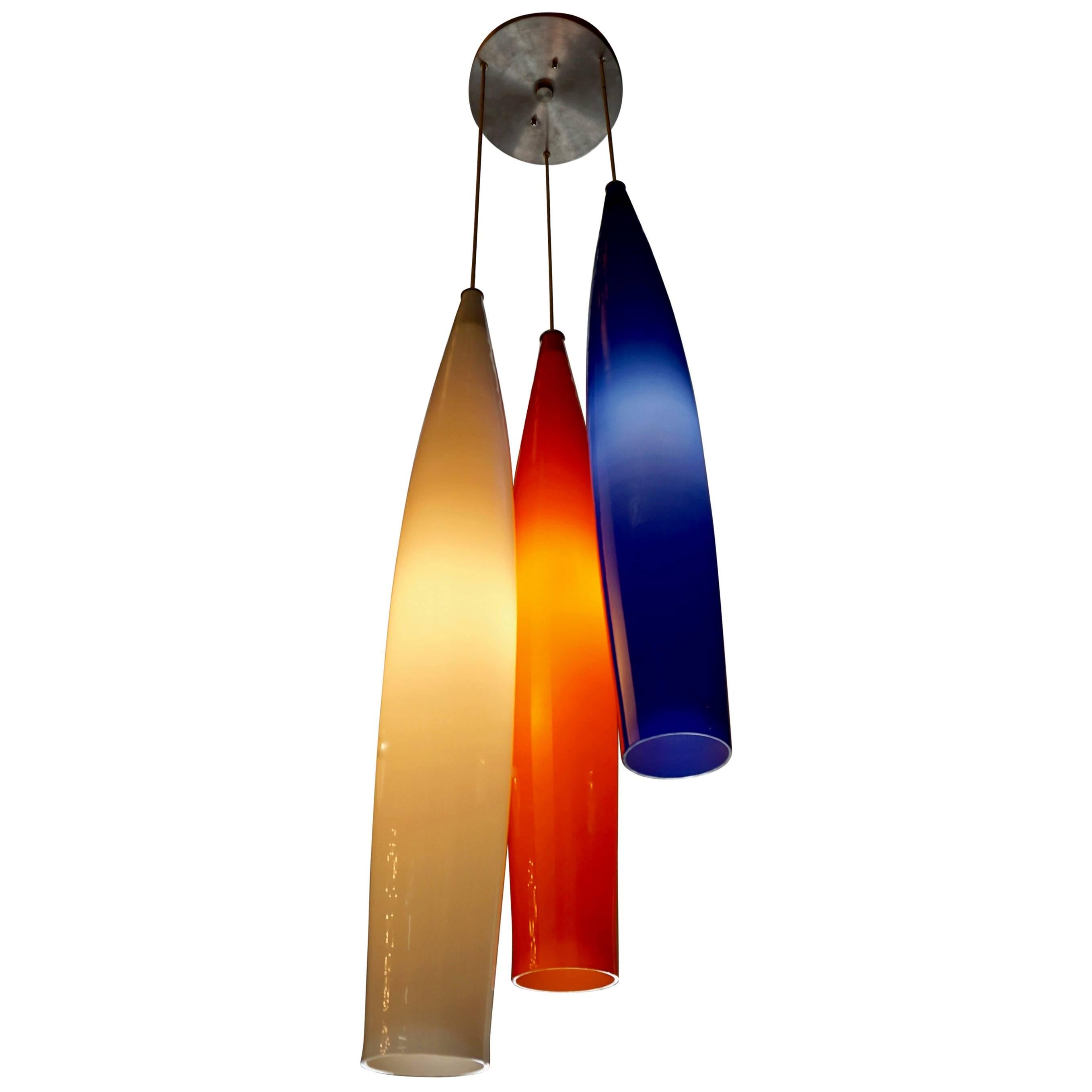 Glass Pendant Lamp by Vistosi For Sale