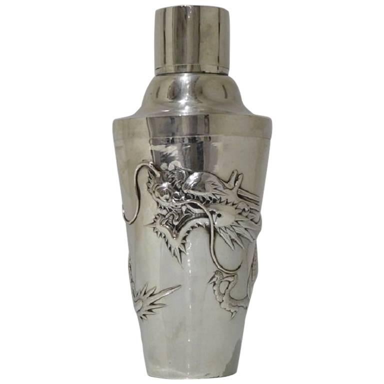 Modern Silver Chinese Cocktail Shaker Hong Kong, circa 1930 For Sale at