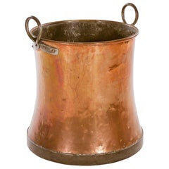 Antique Waisted Copper Log Bin