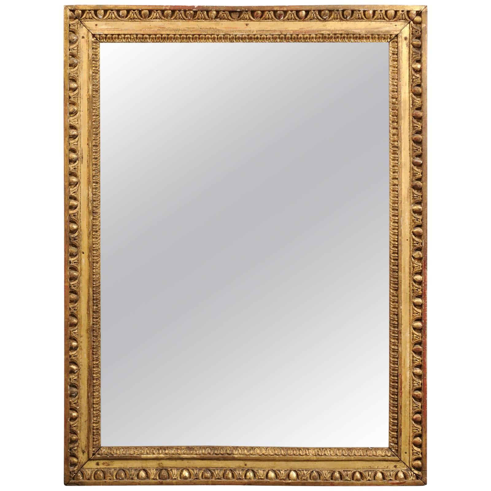19th Century Italian Neoclassical Style Giltwood Framed Mirror