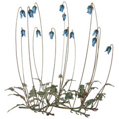 Vintage Enamel and Tole Bluebell Table Sculpture