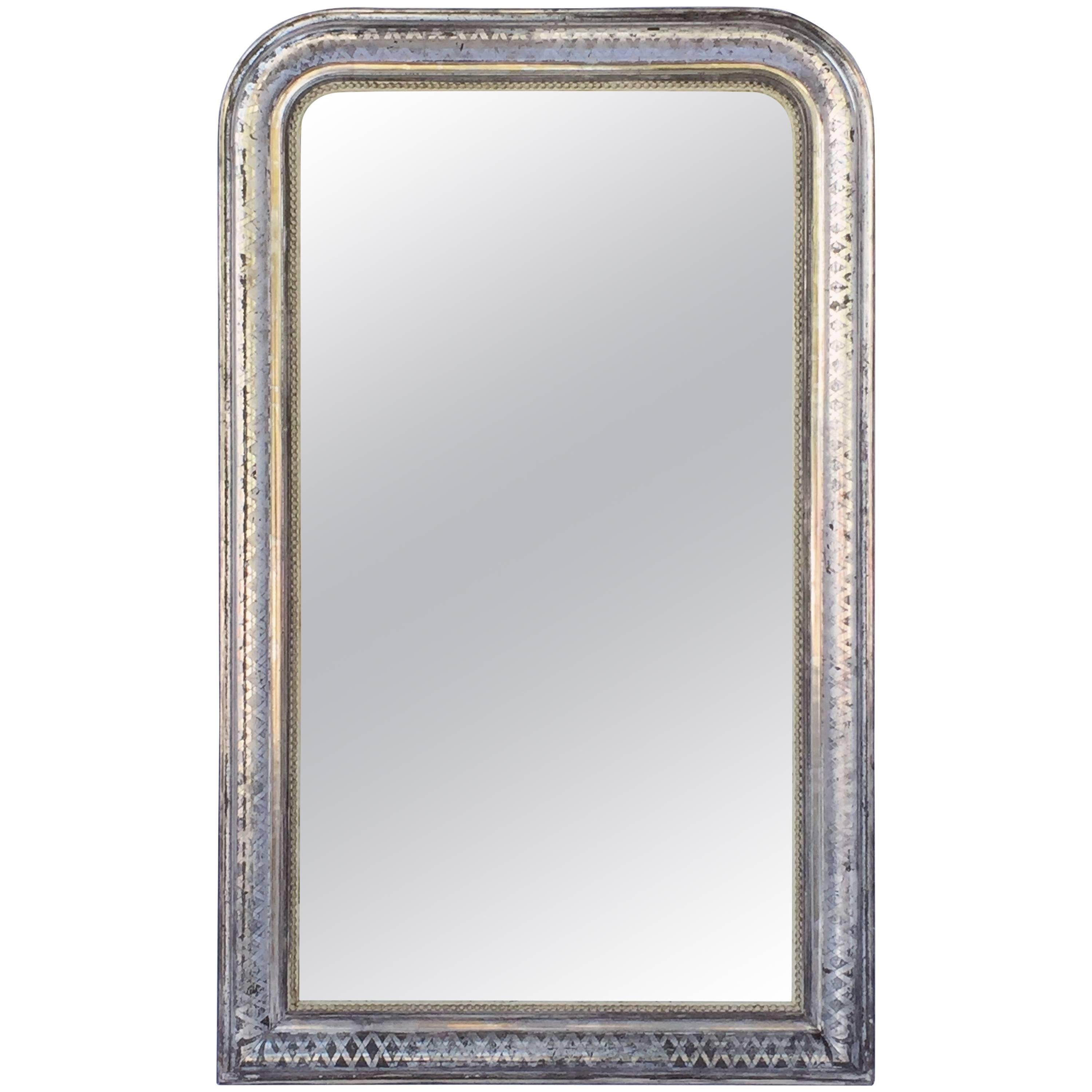 Louis Philippe Silver Gilt Mirror (H 55 x W 34)