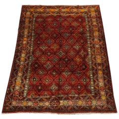Antique Signed Kurdish Rug with Abrash, circa 1900