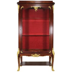 French 19th-20th Century Louis XV Style Gilt Bronze Mounted Vitrine by Haentges