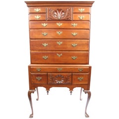 18th Century Connecticut Queen Anne Cherry Highboy