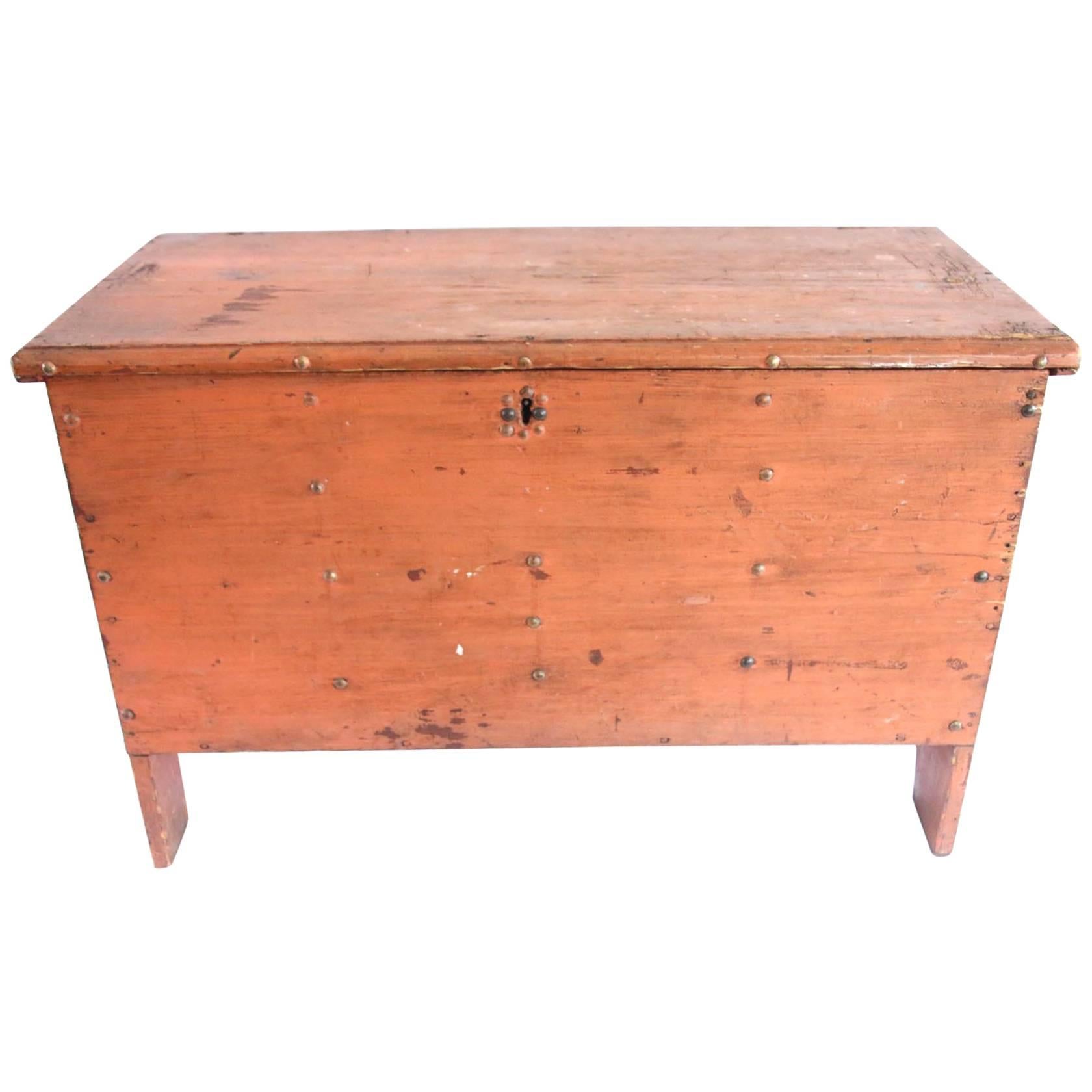 Early 19th Century Child's Painted Blanket Chest For Sale