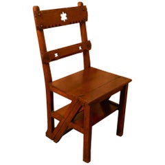 Arts & Crafts Metamorphic Kitchen Chair and Library Steps