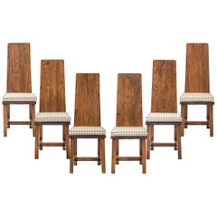 Set of 6 Swedish Oak Jugendstil Chairs