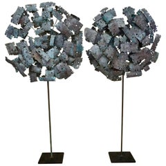 Pair of Brutalist Torchcut Sculptures