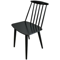 Midcentury Danish Folke Palsson J77 Black Spindle Chair