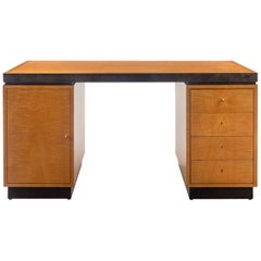 Axel-Einar Hjorth for Nordiska Kompaniet, Swedish Birch & Sycamore Pedestal Desk