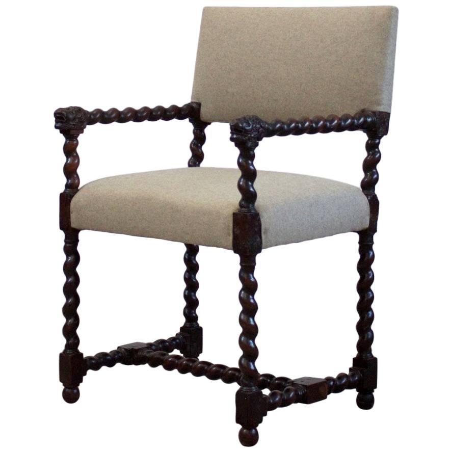 17th Century Walnut Flemish Armchair