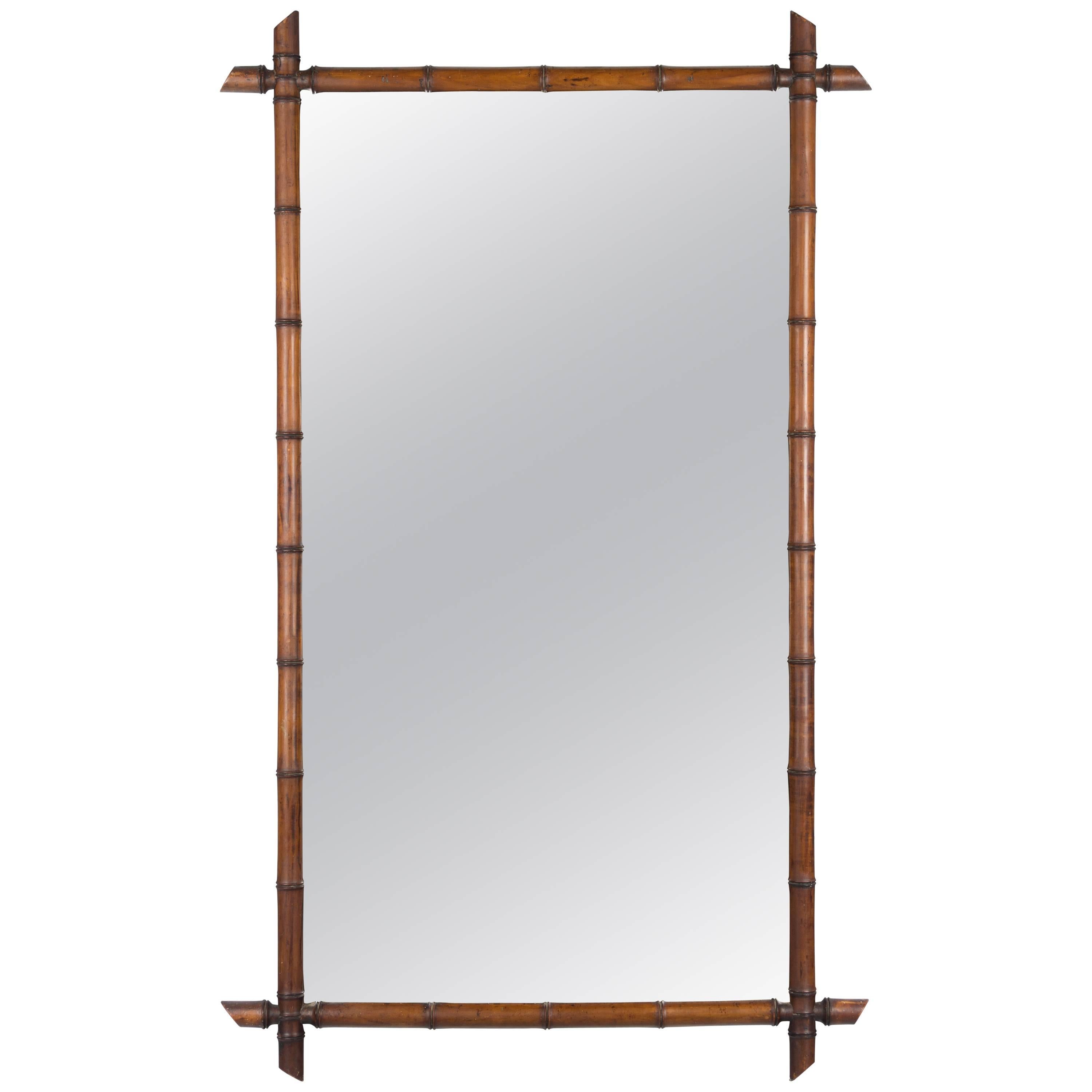 French Faux Bamboo Mirror