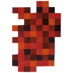 Do-Lo-Rez 1 Red Hand-Tufted New Zealand Wool Area Rug by Ron Arad in Stock