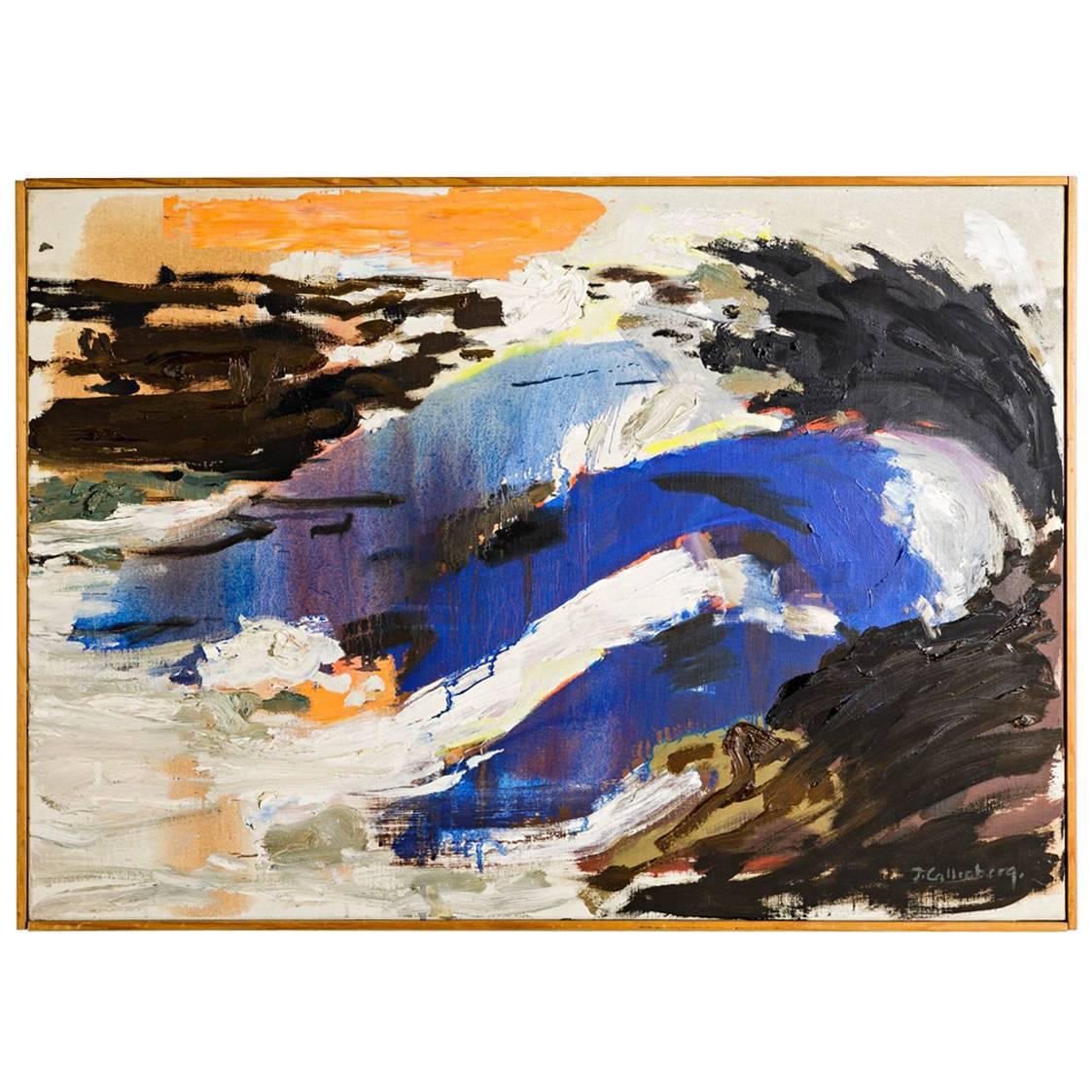 Abstract Painting by Ingemar Callenberg, circa 1970 "Branning"