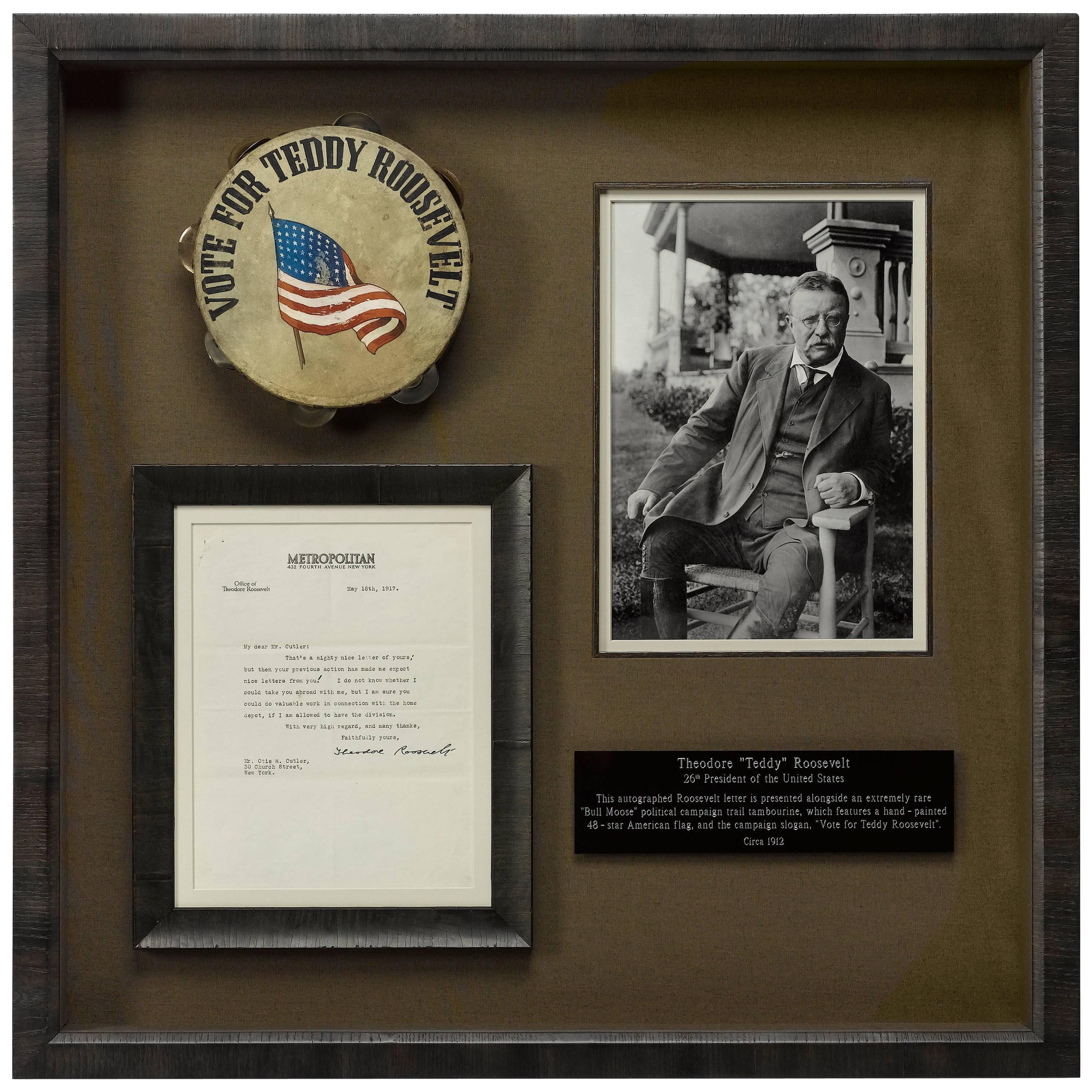 Teddy Roosevelt Multi-Media Collage of Memorabilia