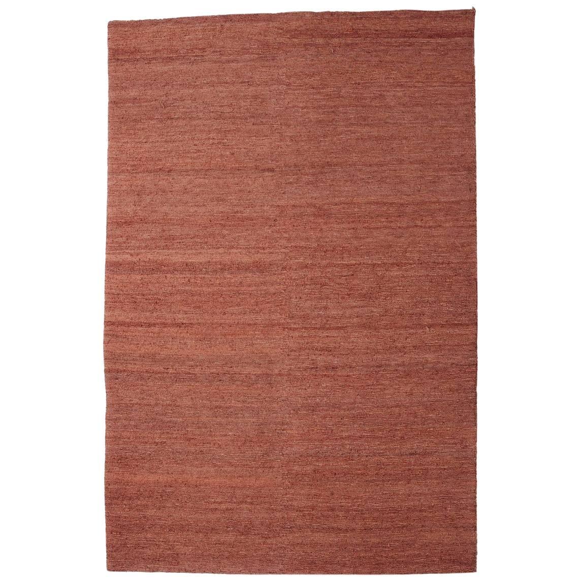 Terracotta Hand-Knotted Jute Earth Rug by Nani Marquina & Ariadna Miquel, Medium For Sale