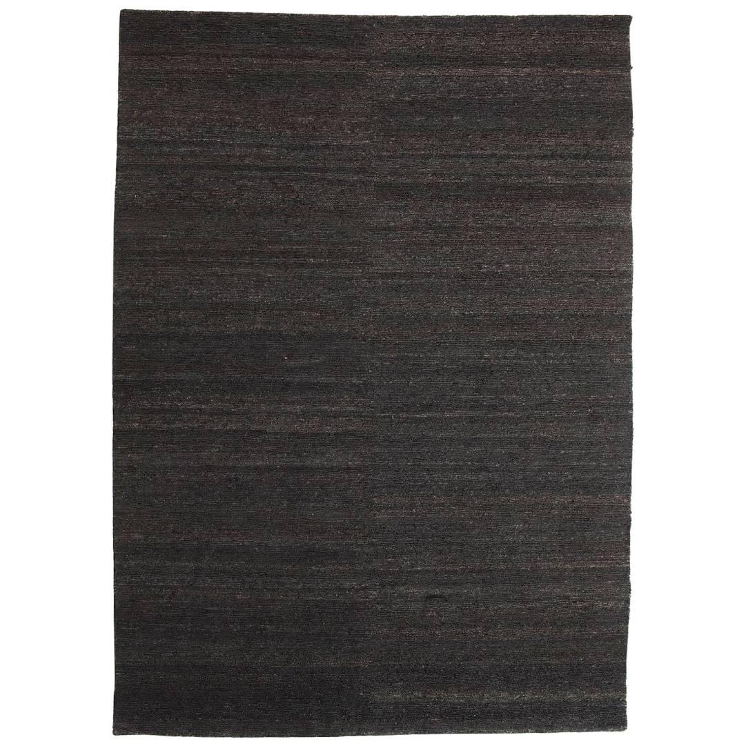 Black Earth Rug in Hand-Knotted Jute by Nani Marquina & Ariadna Miquel, Medium For Sale
