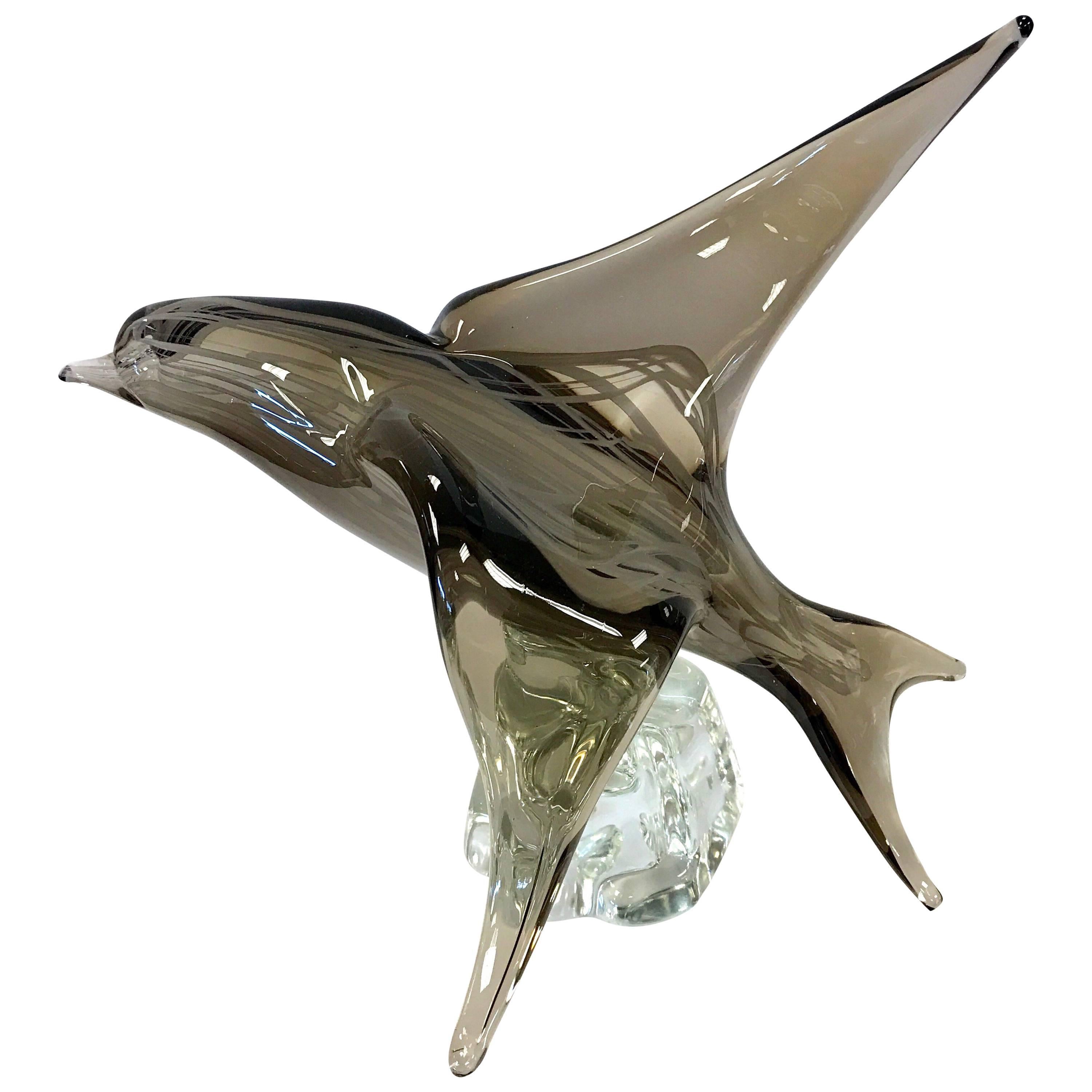 Licio Zanetti Signed Murano Blown Glass Bird Sculpture Art Figure
