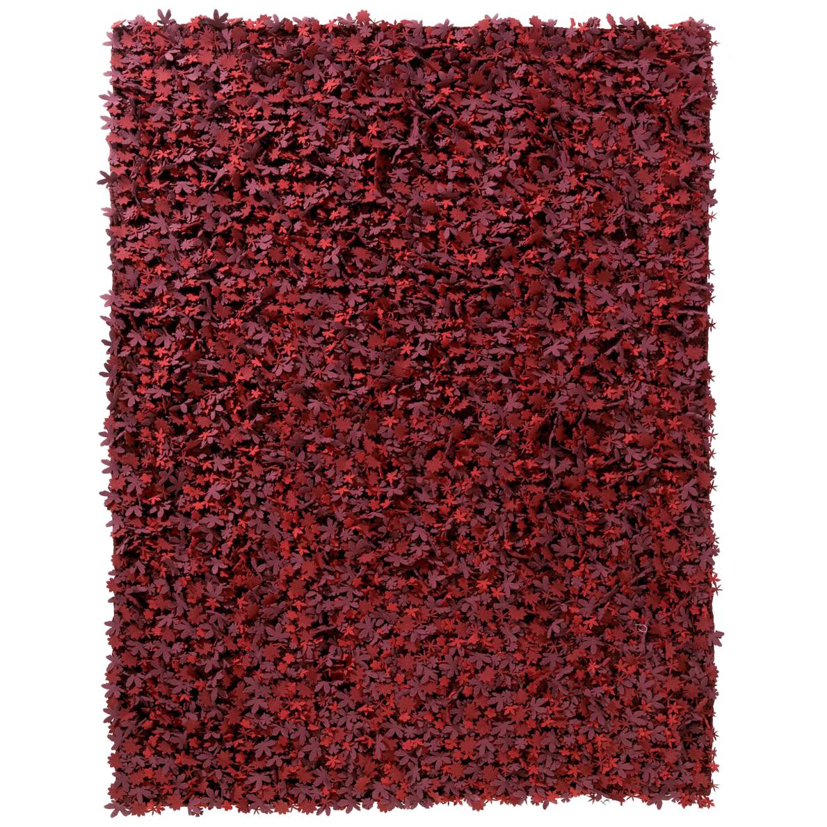 Field of Flowers HandLoomed Red Wool Felt Rug by Studio Tord Boontje in Stock