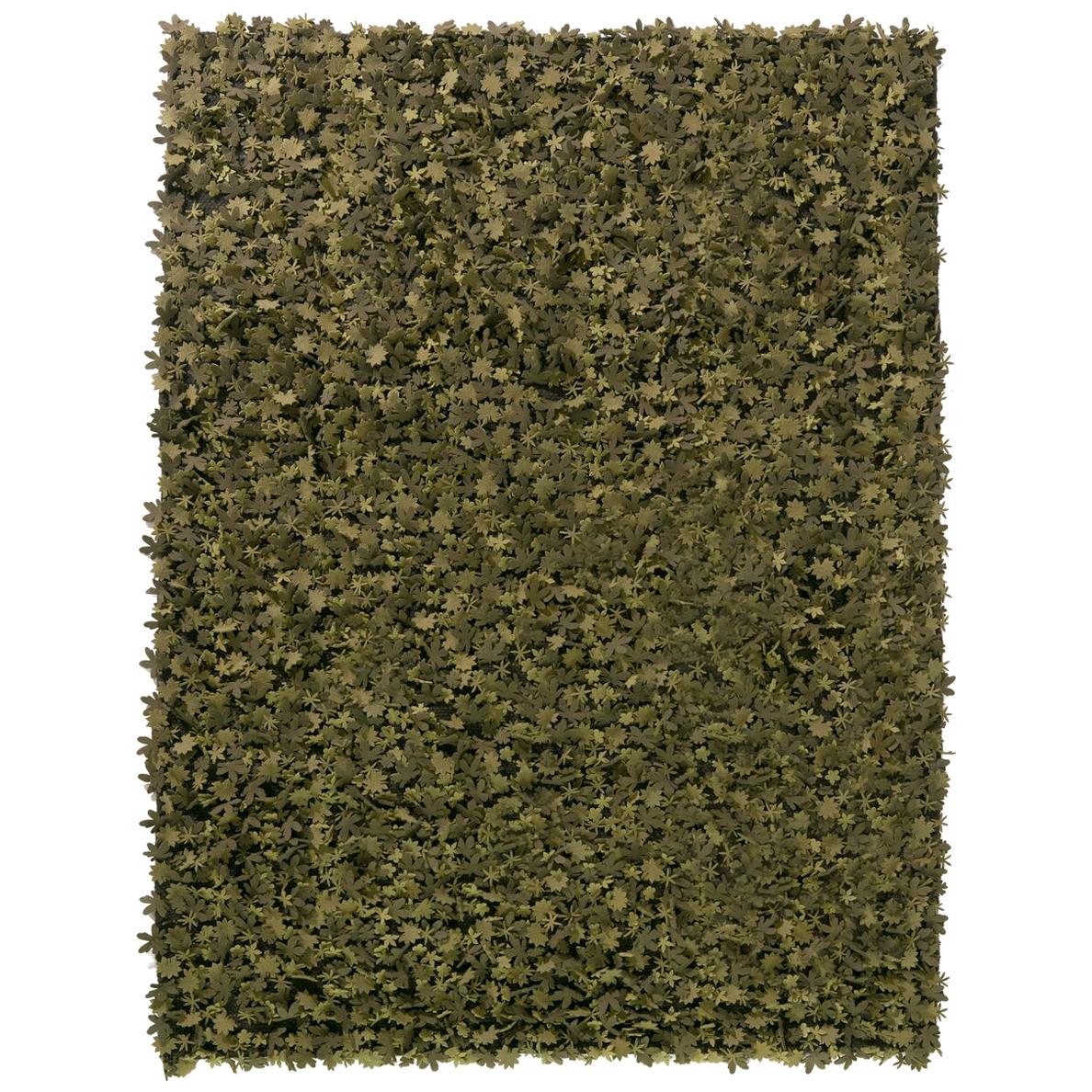 Field of Flowers Hand-Loomed Green Wool Felt Rug by Studio Tord Boontje, Medium