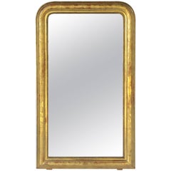 Large Louis Philippe Arch Top Gilt Mirror (H 50 1/2 x W 29 1/2)