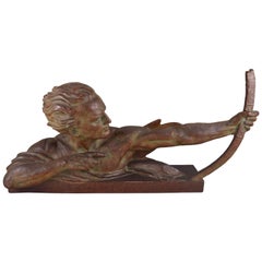 Ugo Cipriani Art Deco Terracotta Sculpture the Archer Italian School