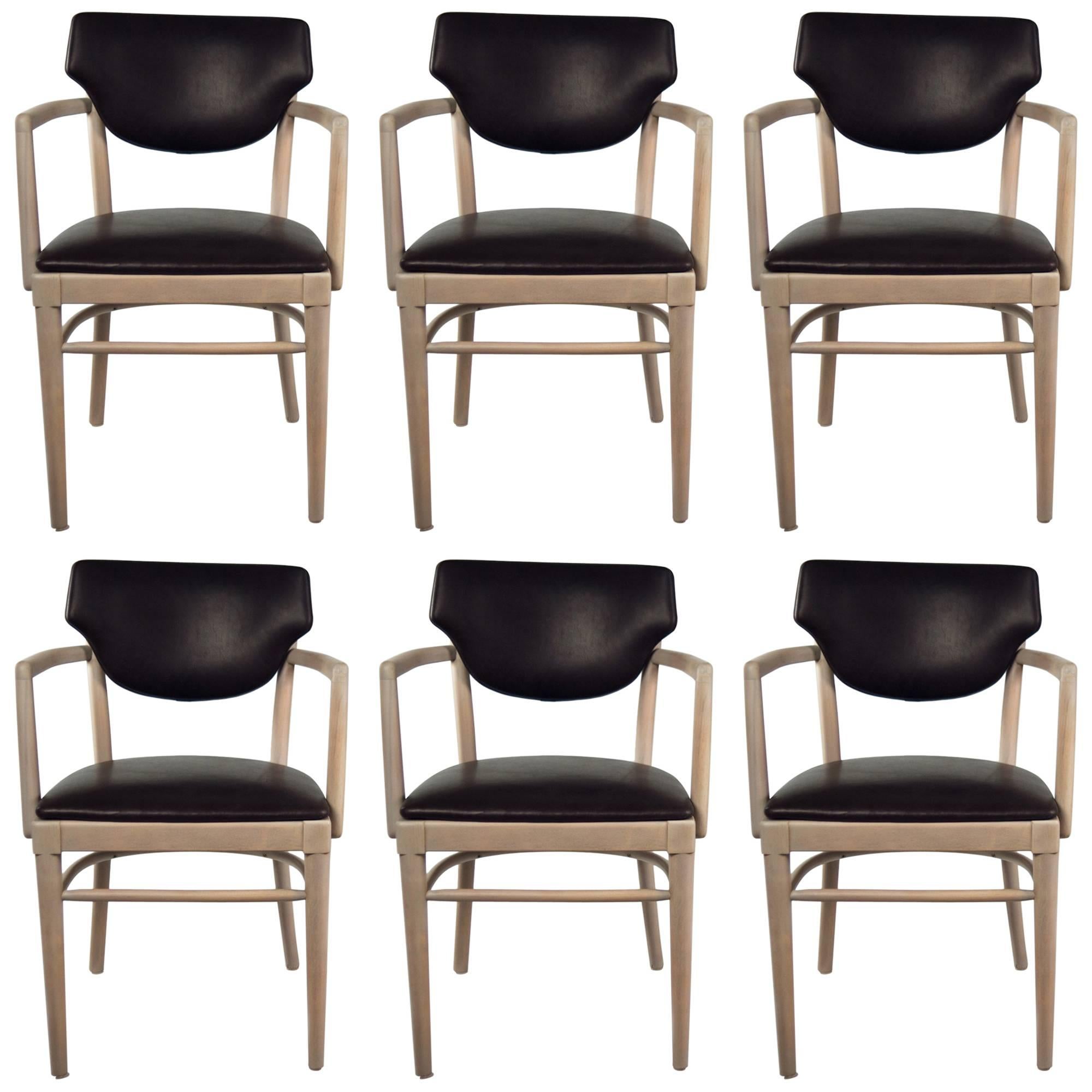 Set of Six Thonet Style Dining Armchairs