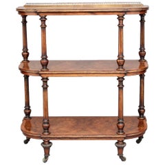 19th Century Burr Walnut Three-Tier Whatnot