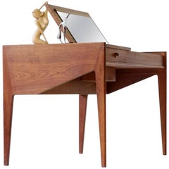 Lady Desk Teak Writing Table with Function Midcentury Danish, 1950s