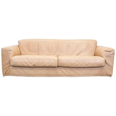 COR Designer Sofa Anilin Leather Beige Three-Seat Couch Modern