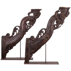 Pair of Oversized Carved Brackets